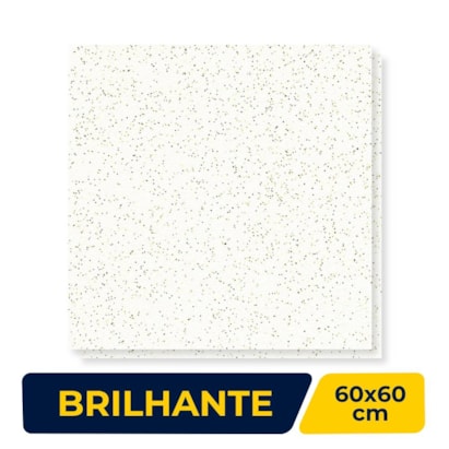 Piso Cerâmico Brilhante 60x60cm Caixa 2,50m² Lume Titanium Branco Retificado