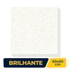 Piso Cerâmico Brilhante 60x60cm Caixa 2,50m² Lume Titanium Branco Retificado