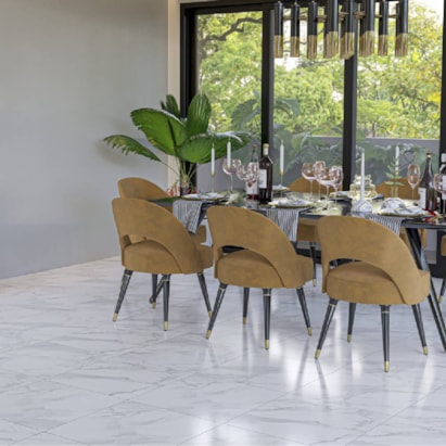 Piso Cerâmico Brilhante 60x60cm Caixa 2,52m² Esther Calacata Gray Retificado - 60550