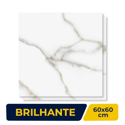 Piso Cerâmico Brilhante 60x60cm Caixa 2,52m² Karina Bernini Retificado - 60313