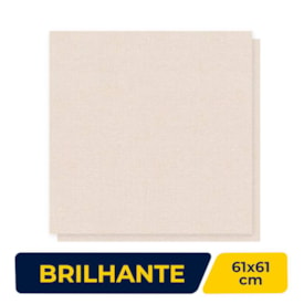 Piso Cerâmico Brilhante 61x61cm Caixa 2,58m² Lume Bege Bold - 610765