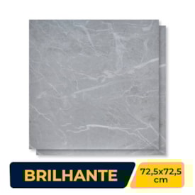 Piso Cerâmico Brilhante 72,5x72,5cm Caixa 2,62m² Viva 75009 Retificado