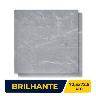 Piso Cerâmico Brilhante 72,5x72,5cm Caixa 2,62m² Viva 75009 Retificado