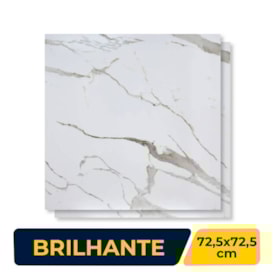 Piso Cerâmico Brilhante 72,5x72,5cm Caixa 2,62m² Viva Retificado - 75012