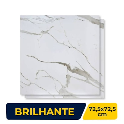 Piso Cerâmico Brilhante 72,5x72,5cm Caixa 2,62m² Viva Retificado - 75012