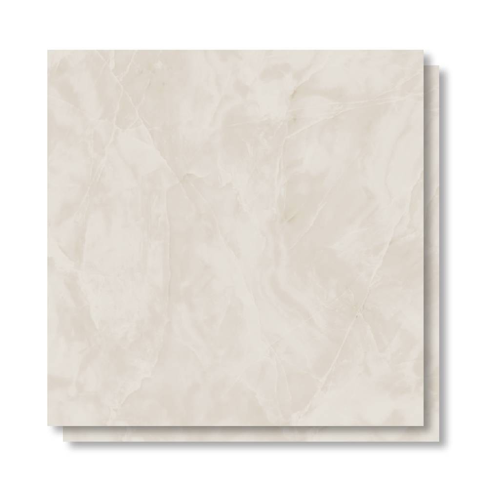 Piso Cerâmico Brilhante 76x76cm Caixa 2,87m² Embramaco Atena Marfim Retificado - 76250