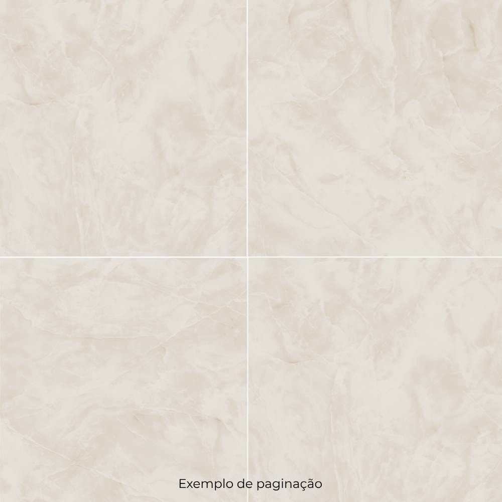 Piso Cerâmico Brilhante 76x76cm Caixa 2,87m² Embramaco Atena Marfim Retificado - 76250