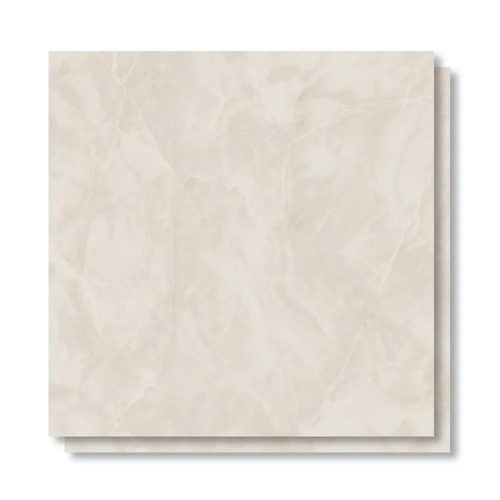 Piso Cerâmico Brilhante 76x76cm Caixa 2,87m² Embramaco Atena Marfim Retificado - 76250