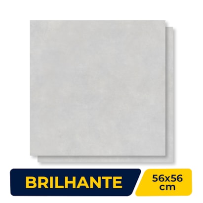 Piso Cerâmico Brilhante Incopisos 56x56cm Cinza Retificado - 170089