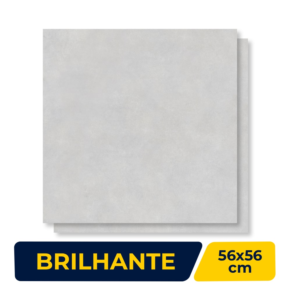 Piso Cerâmico Brilhante Incopisos 56x56cm Cinza Retificado - 170089