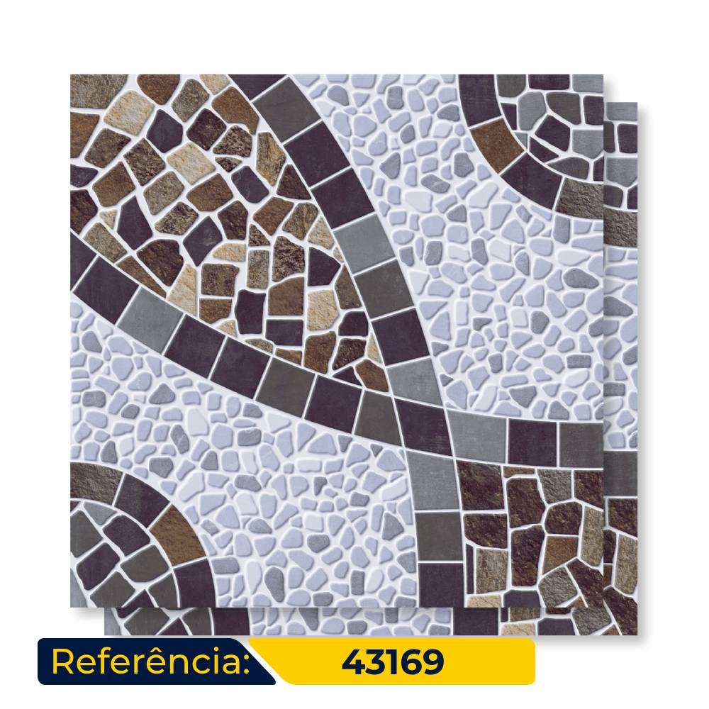 Piso Cerâmico Externo 43x43cm Caixa 2,03m² Karina Delfos HD Bold - 43169