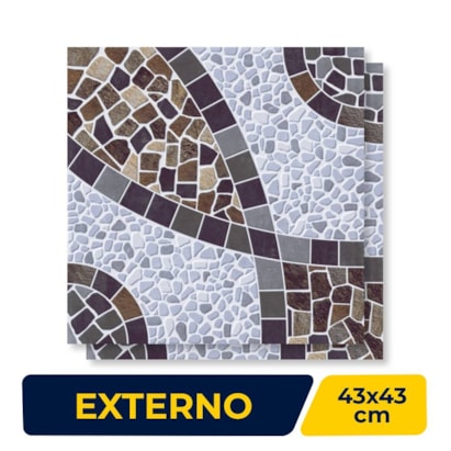 Piso Cerâmico Externo 43x43cm Caixa 2,03m² Karina Delfos HD Bold - 43169