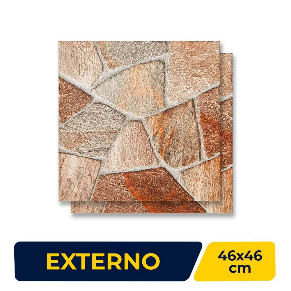 Piso Cerâmico Externo 46x46cm Caixa 2,39m² Viva VPC 46504