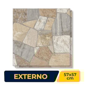 Piso Cerâmico Externo 57x57cm Caixa 2,23m² Karina Piazza - 57168