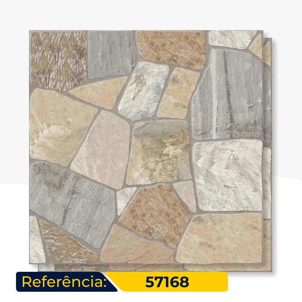 Piso Cerâmico Externo 57x57cm Caixa 2,23m² Karina Piazza Bold - 57168