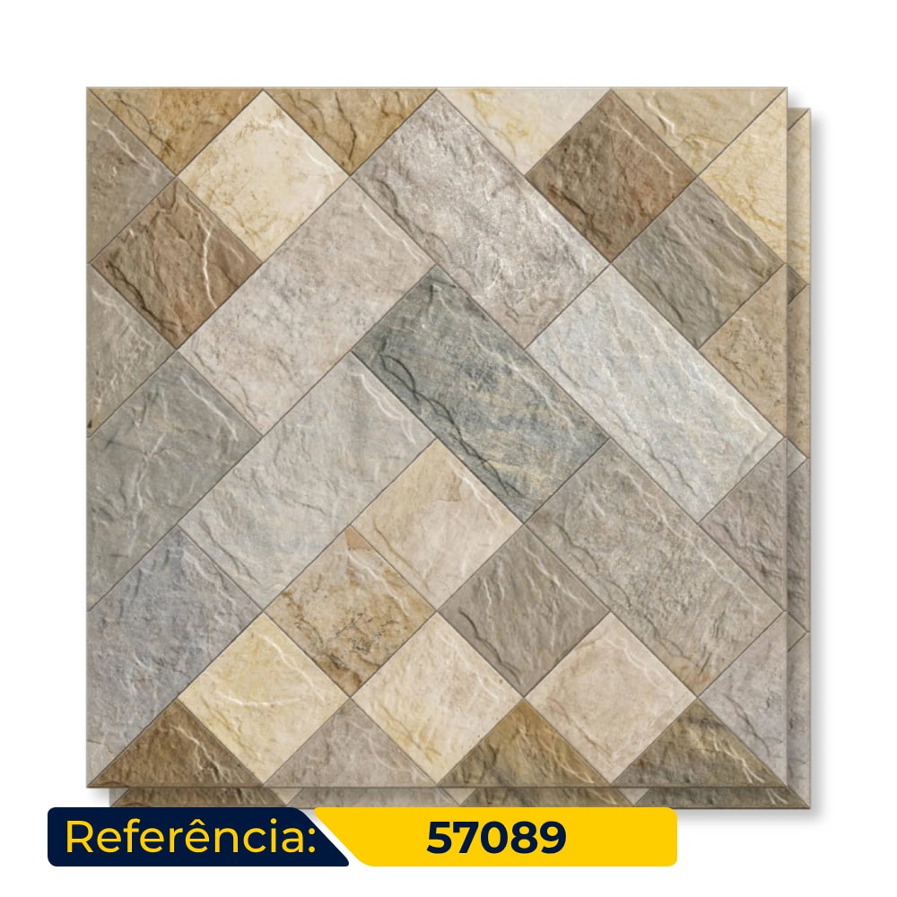 Piso Cerâmico Externo 57x57cm Caixa 2,23m² Karina Via Emília Bold - 57089