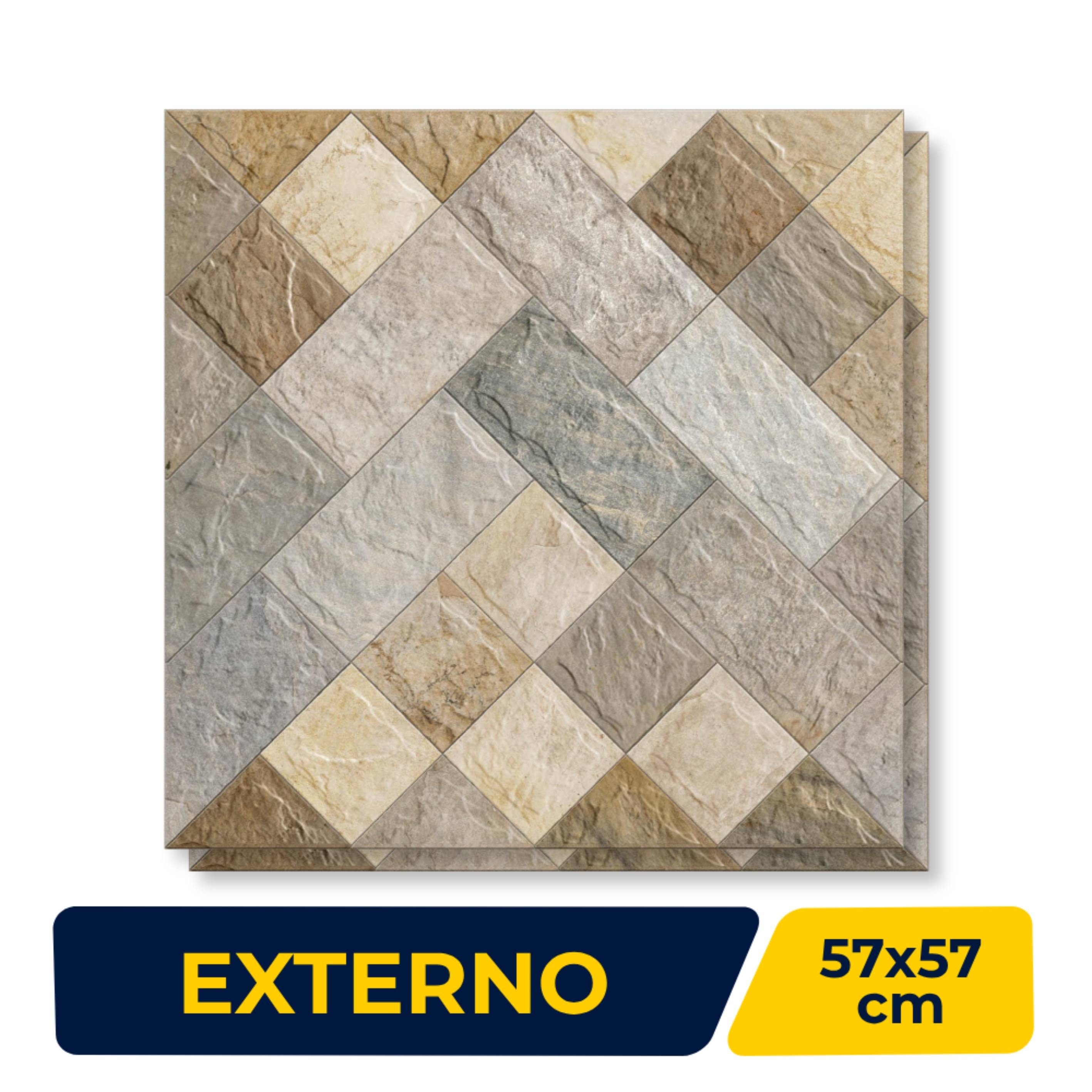 Piso Cerâmico Externo 57x57cm Caixa 2,23m² Karina Via Emília Bold - 57089