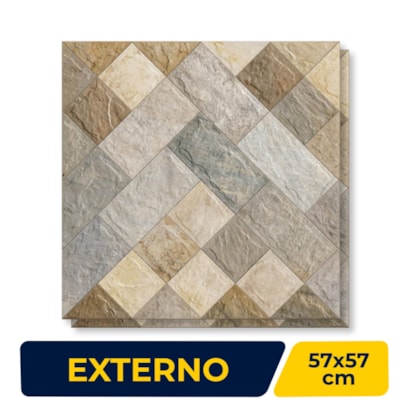 Piso Cerâmico Externo 57x57cm Caixa 2,23m² Karina Via Emília Bold - 57089