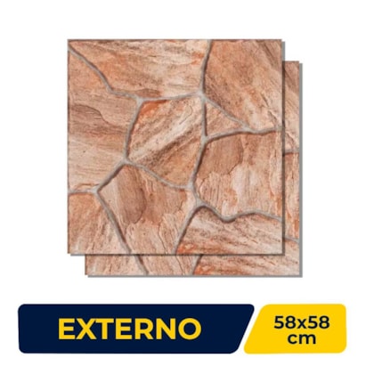 Piso Cerâmico Externo 58x58cm Caixa 2,35m² Viva Astro - 58015