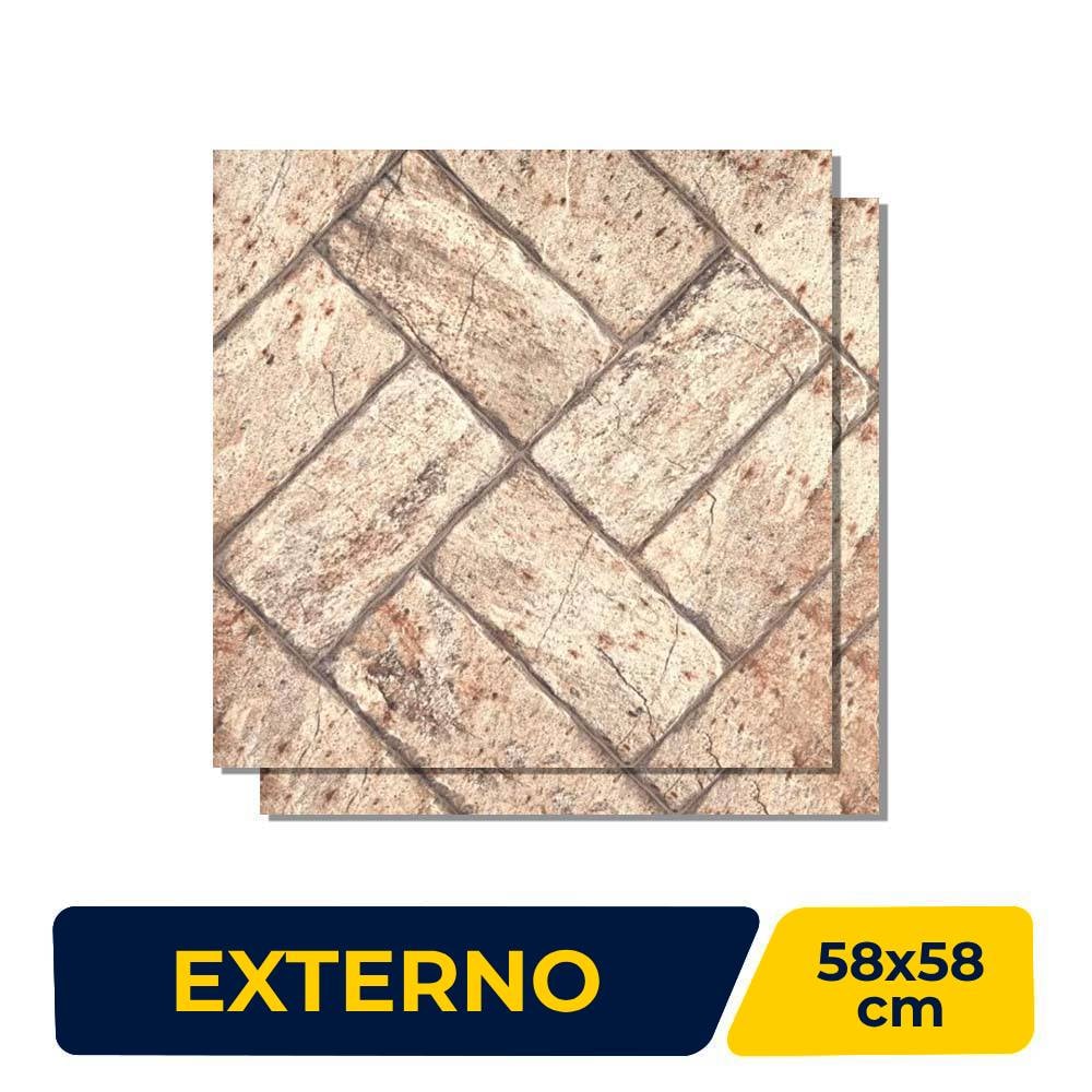 Piso Cerâmico Externo 58x58cm Caixa 2,35m² Viva - VPC 58011