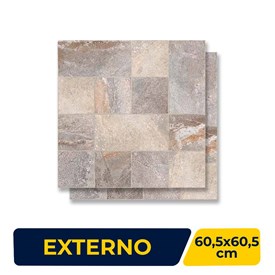 Piso Cerâmico Externo 60,5x60,5cm Caixa 2,58m² Esther Pavia Gray Bold - 61/1031