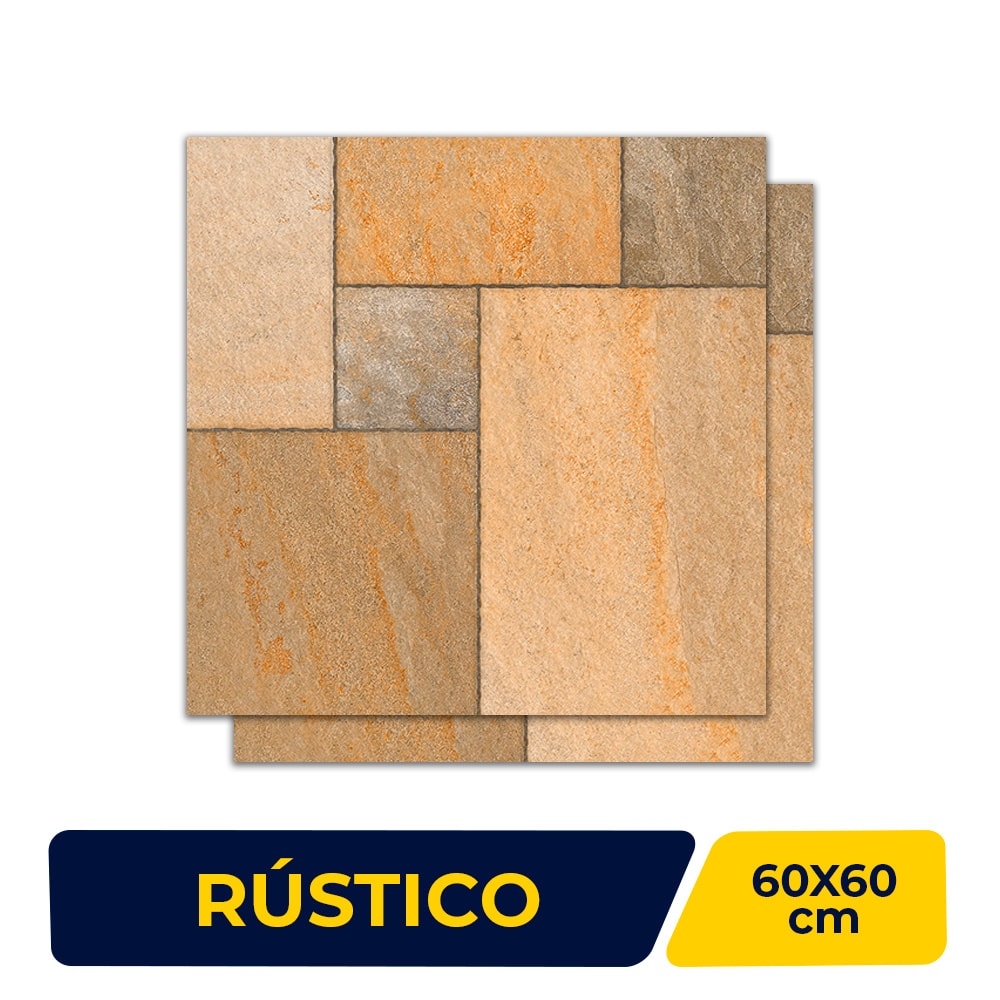 Piso Cerâmico Externo 60x60cm Caixa 2,50m² Lume Fama Quartzita