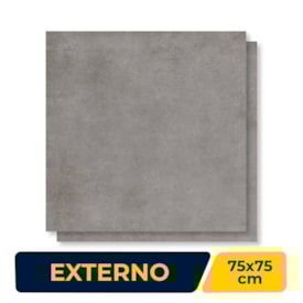 Piso Cerâmico Externo 75x75cm Caixa 2,28m² Incopisos Cittá Grigio Retificado - 575021