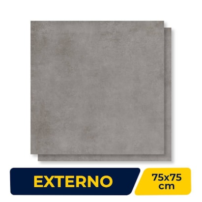 Piso Cerâmico Externo 75x75cm Caixa 2,28m² Incopisos Cittá Grigio Retificado - 575021