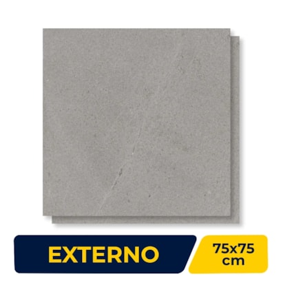 Piso Cerâmico Externo 75x75cm Caixa 2,84m² Lume Arenito Grigio Retificado