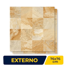 Piso Cerâmico Externo Embramaco 76x76cm Pedra São Tomé Out Retificado - 76545