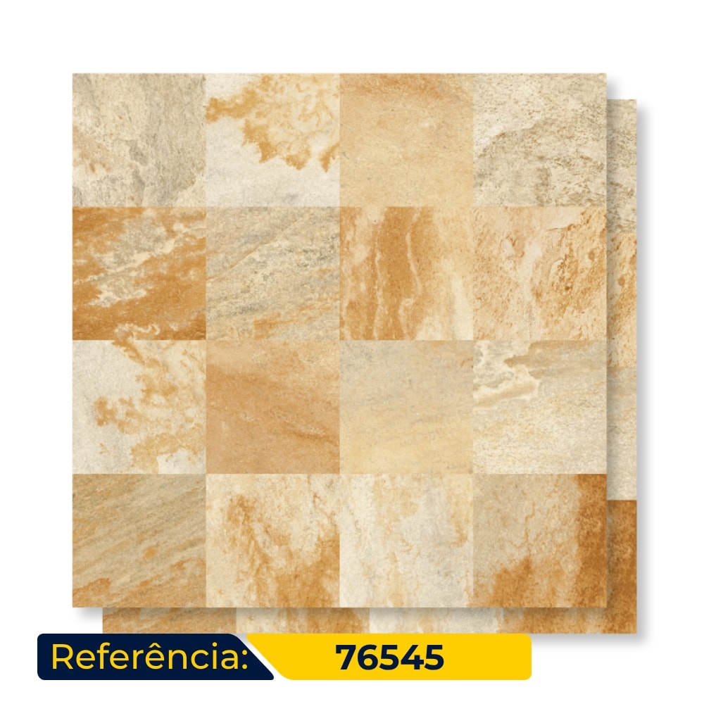 Piso Cerâmico Externo Embramaco 76x76cm Pedra São Tomé Out Retificado - 76545