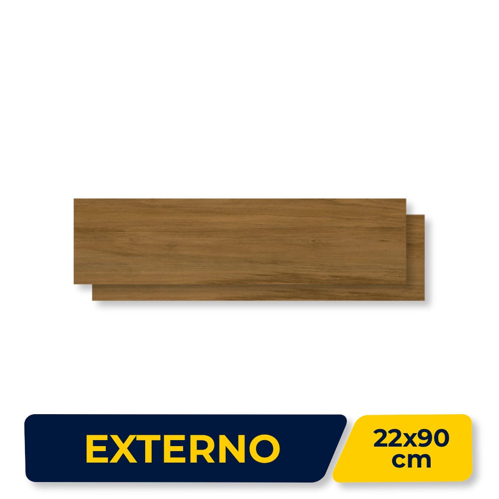 Piso Cerâmico Externo Lume 22x90cm Peroba Outside Retificado