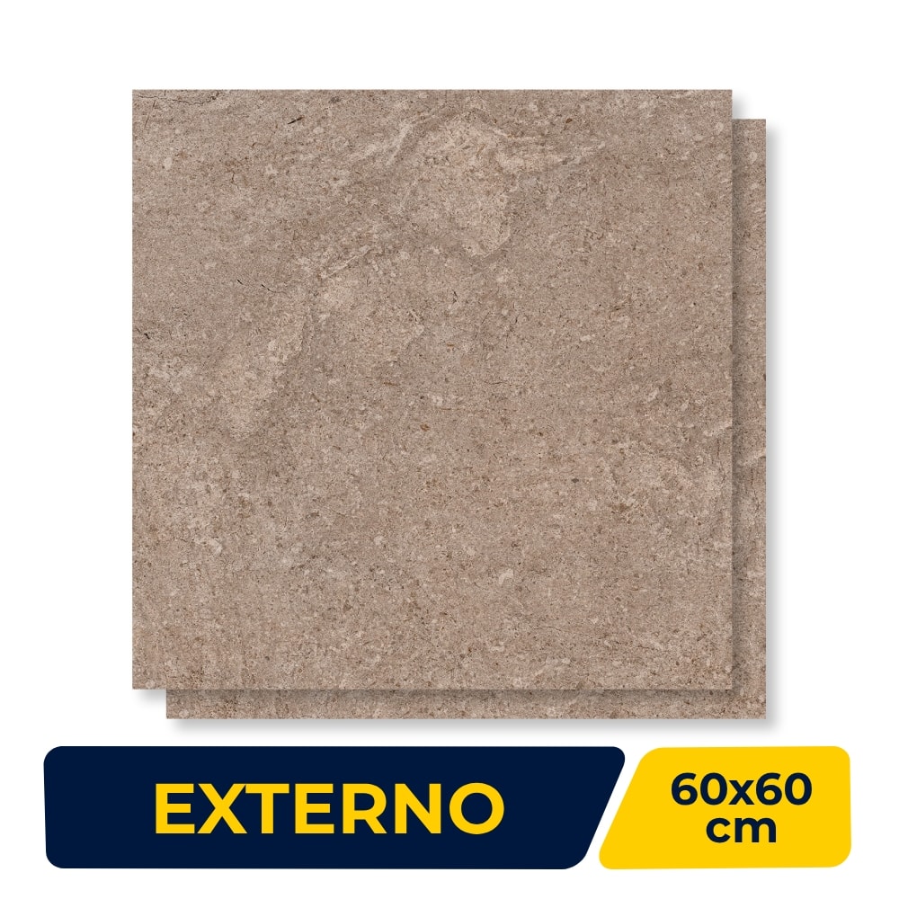 Piso Cerâmico Externo Lume 60x60cm Magma Brown Outside Retificado