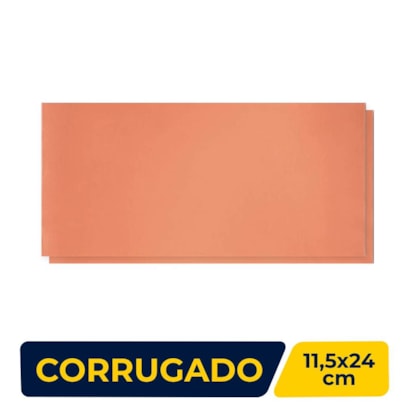 Piso Cerâmico Lajota Corrugado 11,5x24cm Eurogres Terracota - 115240C