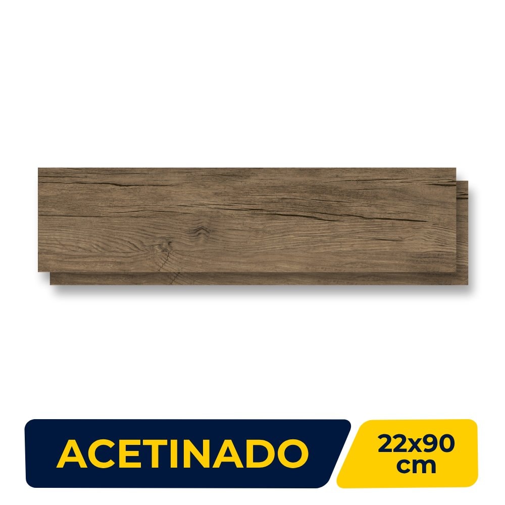 Piso Cerâmico Madeira Acetinado 22x90cm Caixa 1,80m² Lume Naturale Plus Retificado