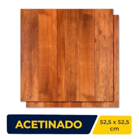 Piso Cerâmico Madeira Acetinado 52,5x52,5cm Caixa 1,93m² Inout Ipê Marrom Escuro Retificado - PHD52170R