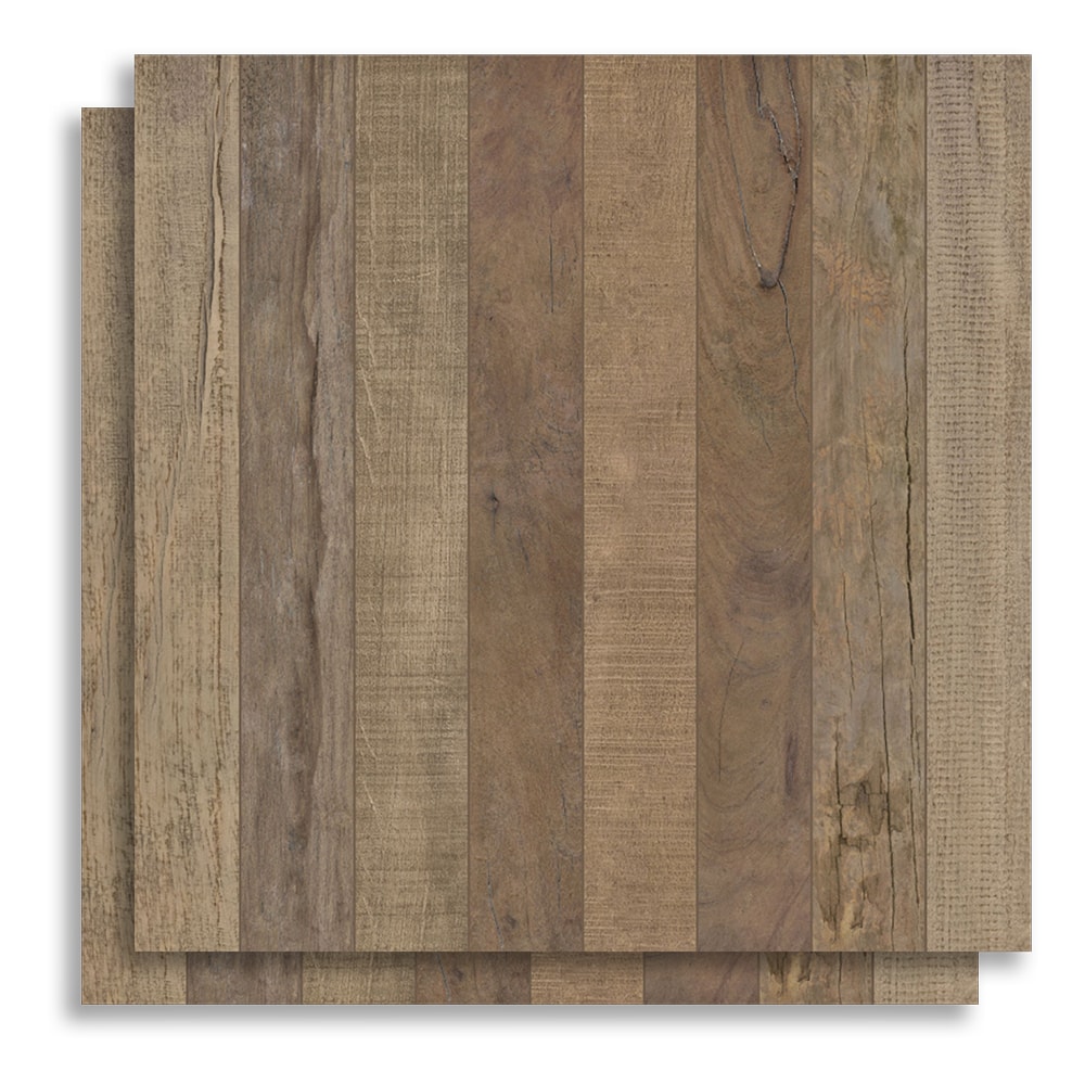 Piso Cerâmico Madeira Acetinado 76x76cm Caixa 2,87m² Esther Deck Nogal Vintage Retificado - 76011