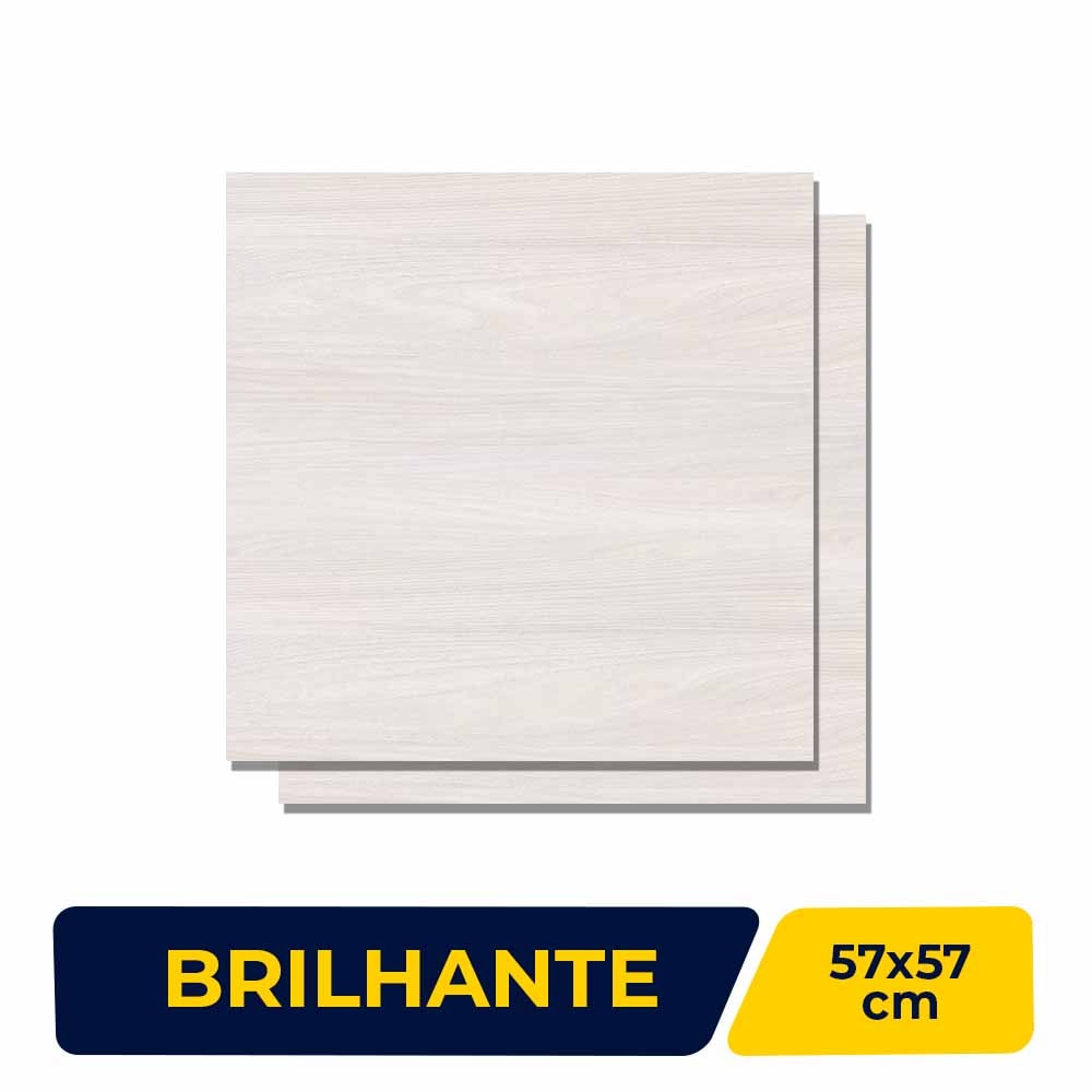 Piso Cerâmico Madeira Brilhante 57x57cm Caixa 2,23m² Karina Ecowwod Faia - 57063