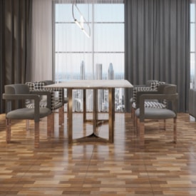 Piso Cerâmico Madeira Brilhante 57x57cm Caixa 2,30m² Lef Taco Damasco Bold - LF59459