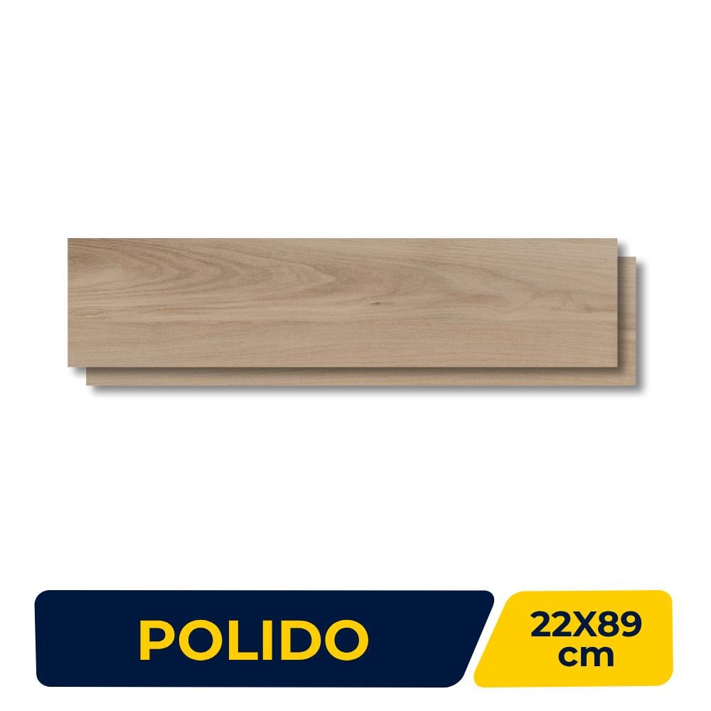 Piso Cerâmico Polido 22x89cm Caixa 1,73m² Lume Elegance Nocce - Retificado