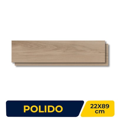 Piso Cerâmico Polido 22x89cm Caixa 1,73m² Lume Elegance Nocce - Retificado