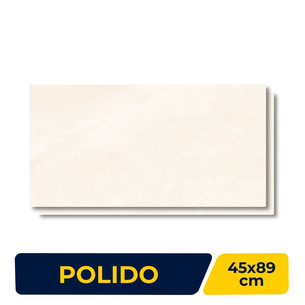 Piso Cerâmico Polido 45x89cm Caixa 1,58m² Lume Allure Crema - Retificado