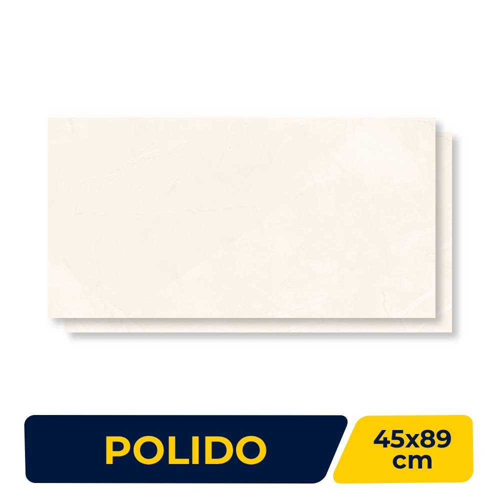 Piso Cerâmico Polido 45x89cm Caixa 2,37m² Lume Allure Crema Retificado