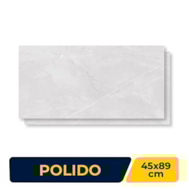 Piso Cerâmico Polido 45x89cm Caixa 2,37m² Lume Allure Gris Retificado