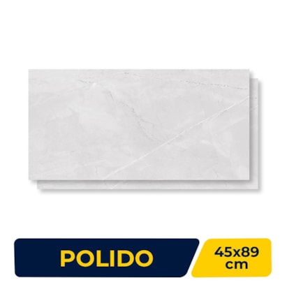 Piso Cerâmico Polido 45x89cm Caixa 2,37m² Lume Allure Gris Retificado