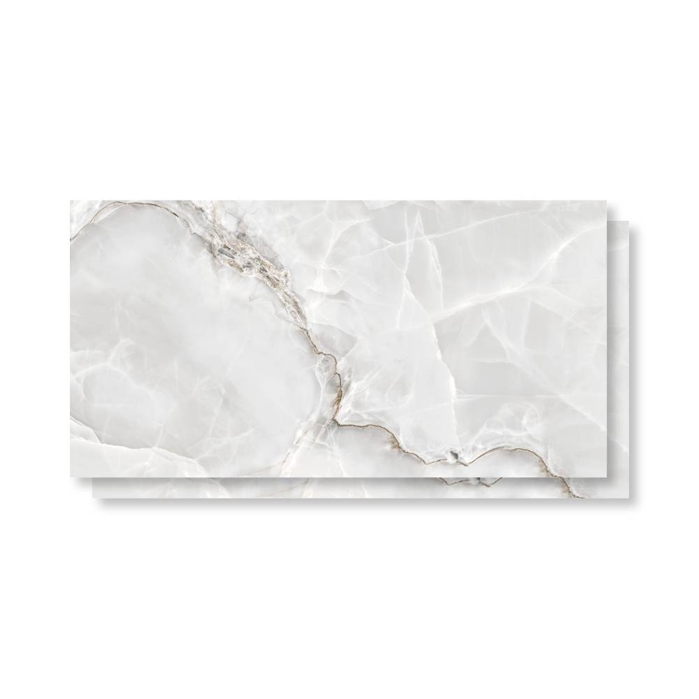 Piso Cerâmico Polido 45x89cm Caixa 2,37m² Lume Palermo Gris Retificado