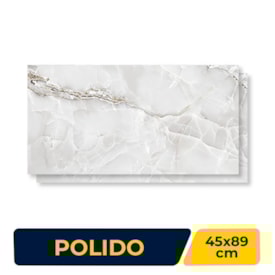 Piso Cerâmico Polido 45x89cm Caixa 2,37m² Lume Palermo Gris Retificado