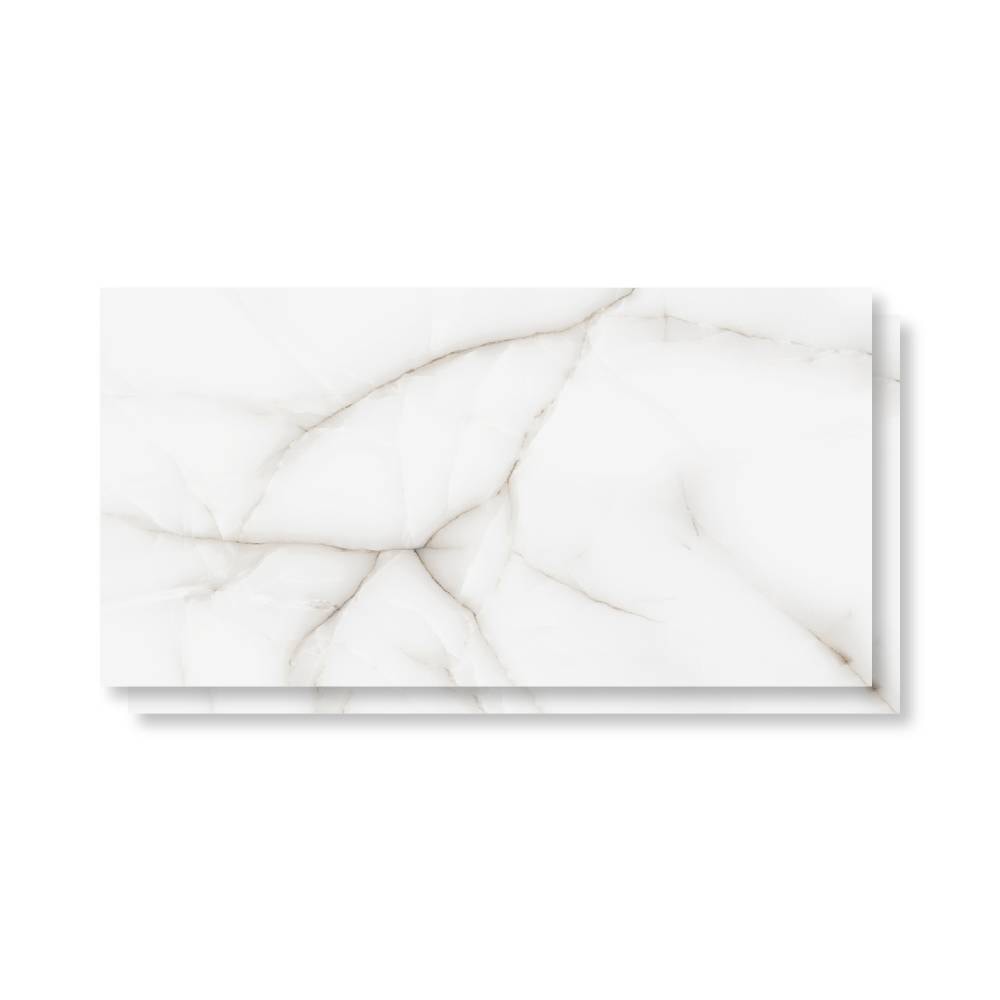 Piso Cerâmico Polido 45x89cm Caixa 2,37m² Lume Thassos Gris Retificado