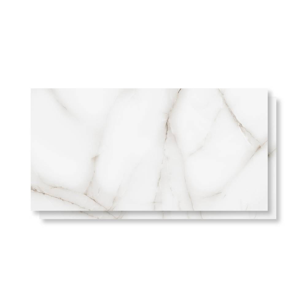 Piso Cerâmico Polido 45x89cm Caixa 2,37m² Lume Thassos Gris Retificado