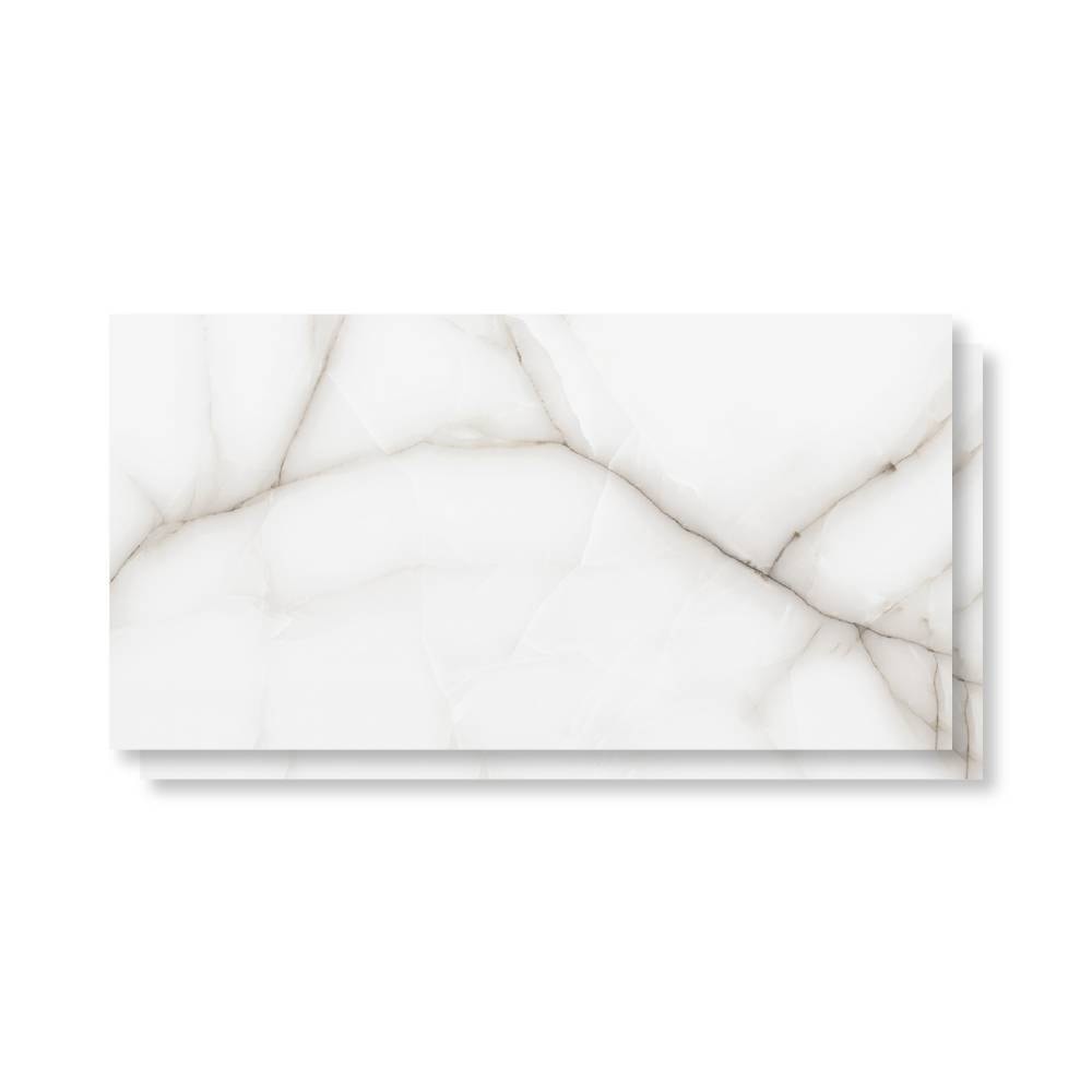 Piso Cerâmico Polido 45x89cm Caixa 2,37m² Lume Thassos Gris Retificado